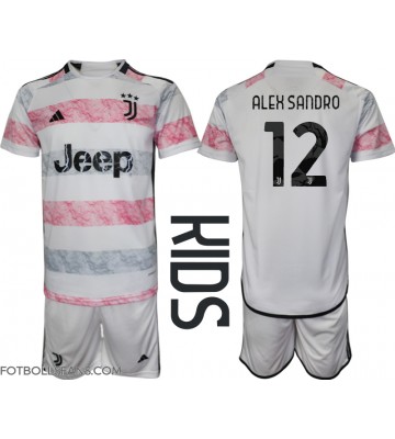 Juventus Alex Sandro #12 Replika Bortatröja Barn 2023-24 Kortärmad (+ Korta byxor)